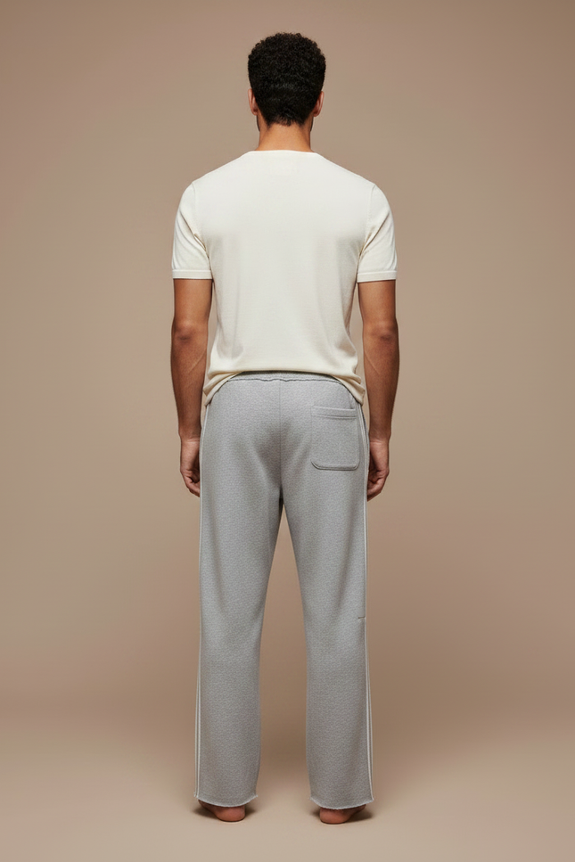 Pantalon Gris Ample Sportif Rayures Homme - Molleton - vue 2