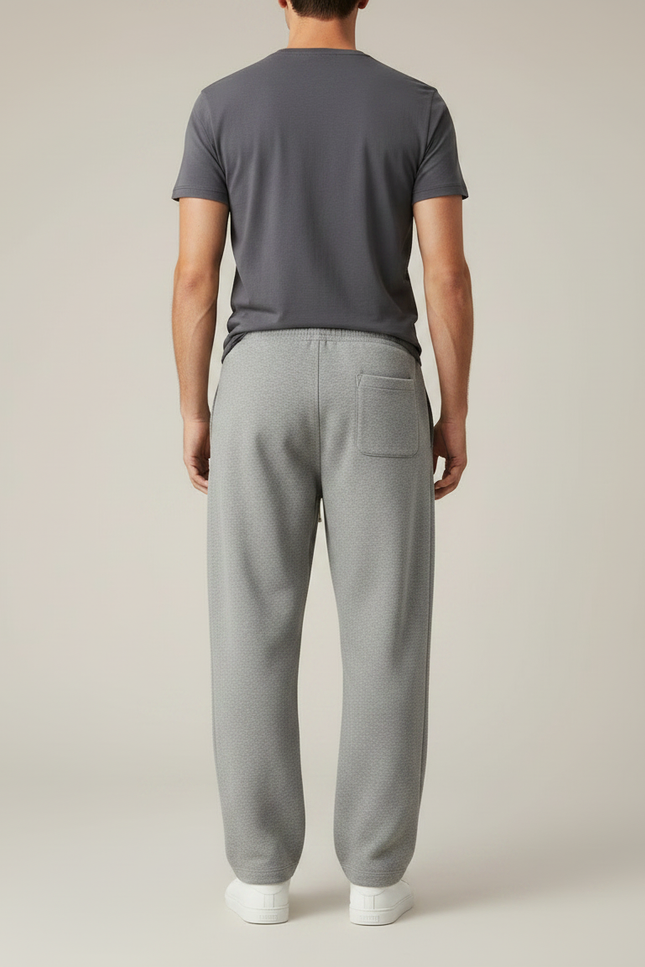 Pantalon Gris Homme Molletonné Ample Cordon Décontracté - vue 2