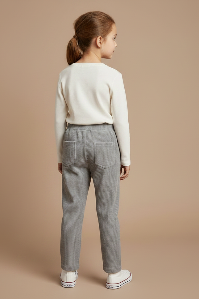 Pantalon Gris Enfant - Cordé - vue 2