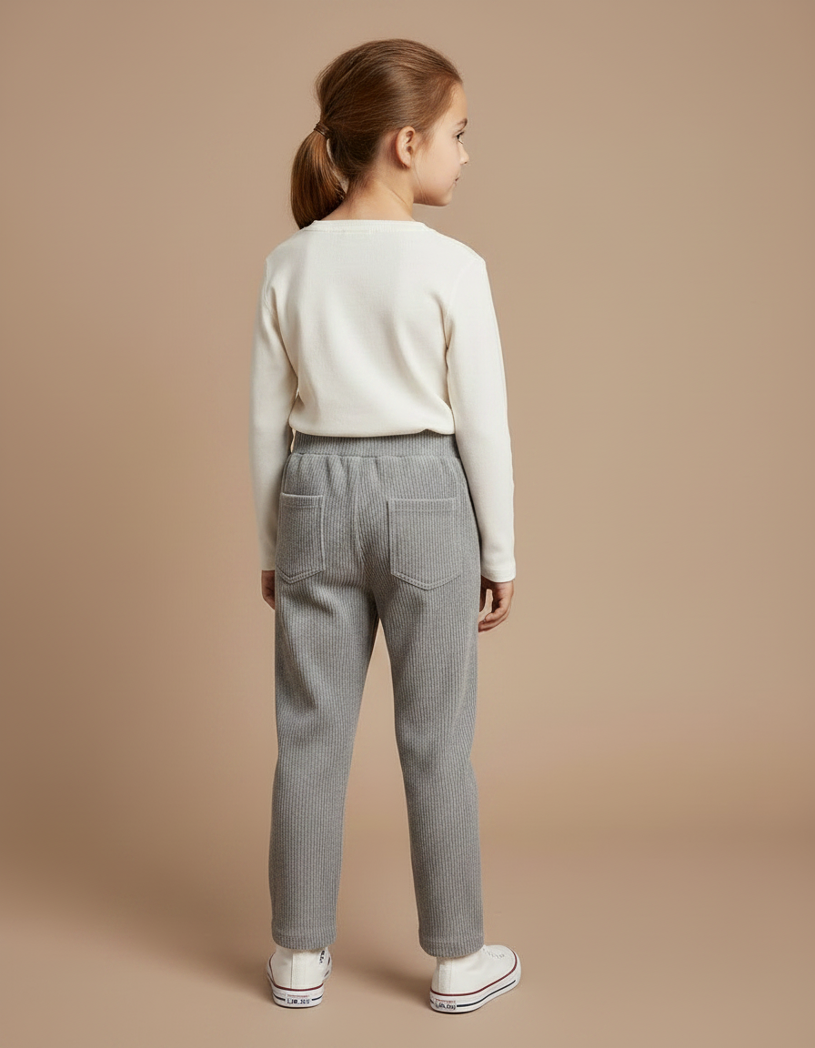 Pantalon Gris Enfant - Cordé - vue 2