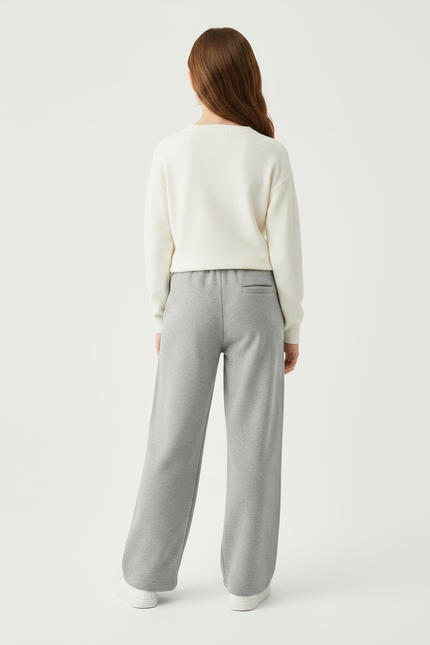 Pantalon Gris Ample Molletonné Confortable Fille - vue 2