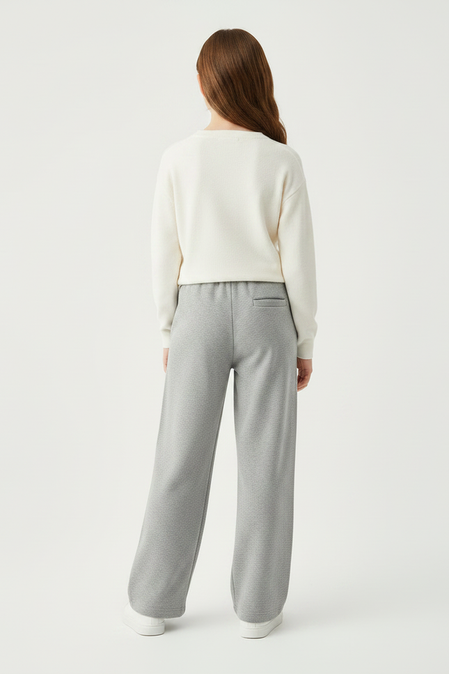 Pantalon Gris Ample Molletonné Confortable Fille - vue 2
