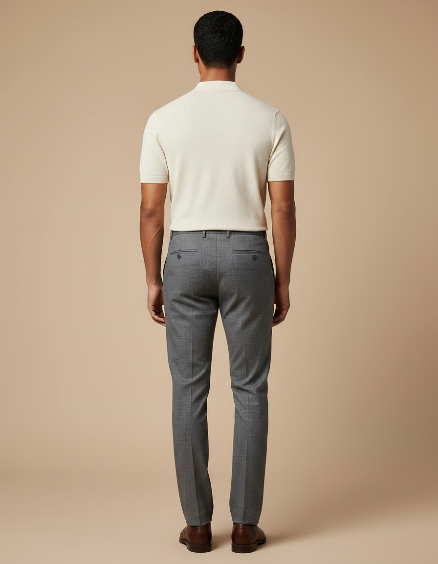 Pantalon Gris Slim Habillé Élégant Business Homme - Laine - vue 2
