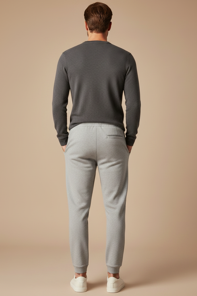 Pantalon Gris Ample Cordon Sport Décontracté Homme - Molleton - vue 2