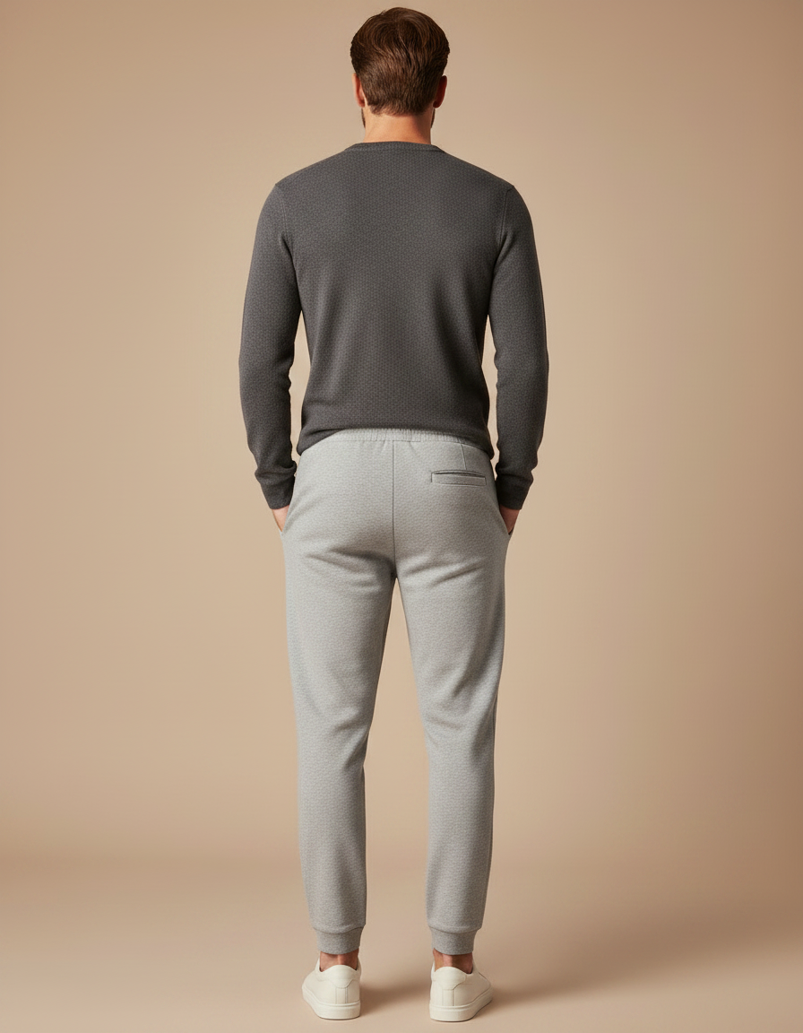 Pantalon Gris Ample Cordon Sport Décontracté Homme - Molleton - vue 2