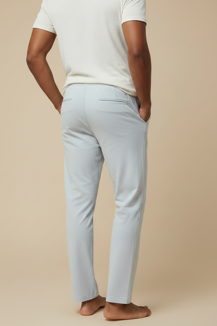 Pantalon Gris Lin Coton Ample Décontracté Cordon - vue 2