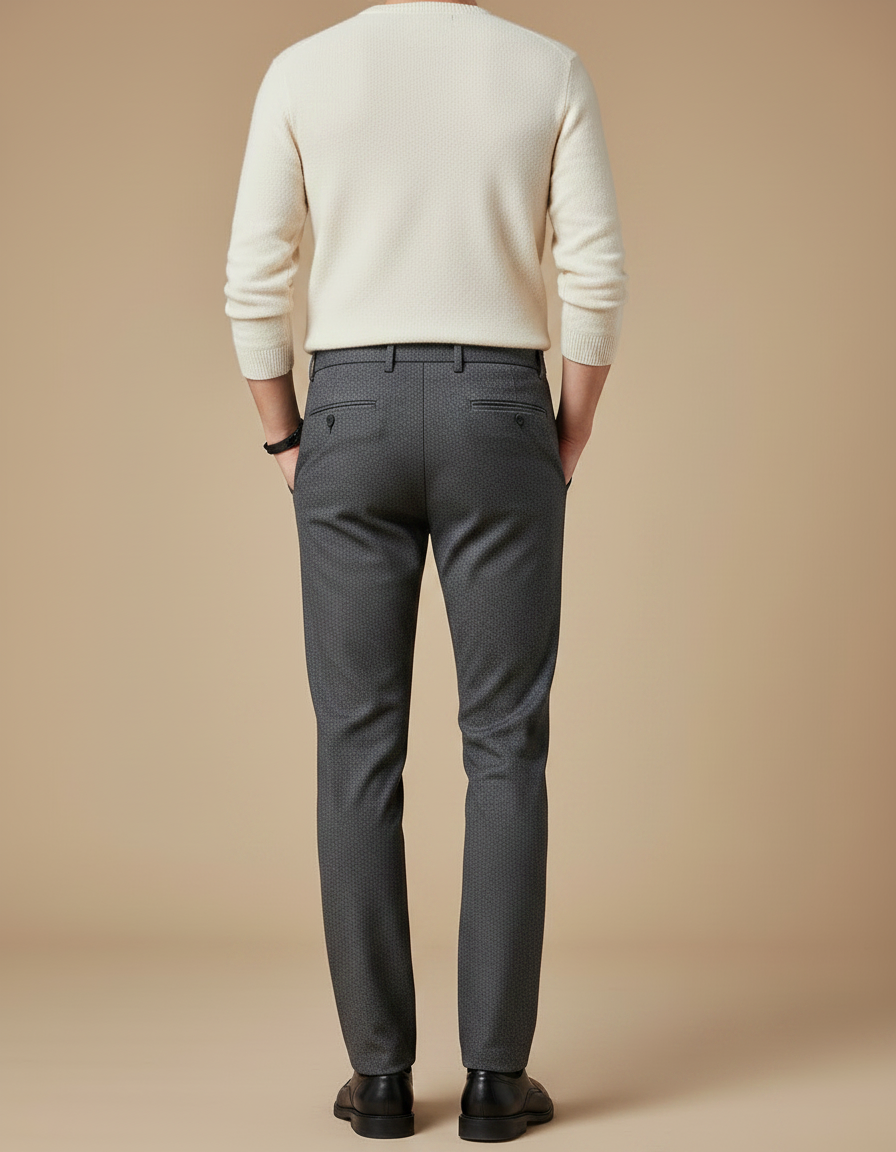Pantalon Slim Fit Gris - Laine - vue 2