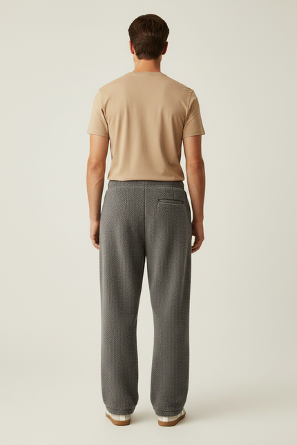 Pantalon Gris Molletonné Ample Brodé Homme - vue 2