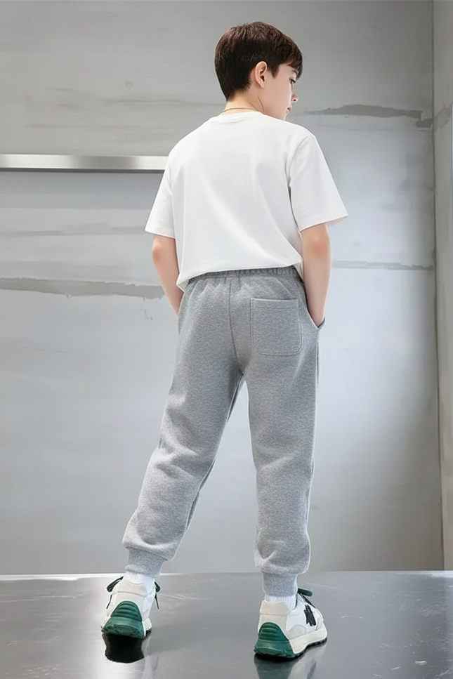 Pantalon Gris Molletonné Sportif Imprimé Astronaut Skateboard