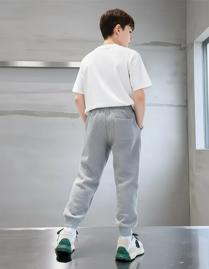Pantalon Gris Molletonné Sportif Imprimé Astronaut Skateboard
