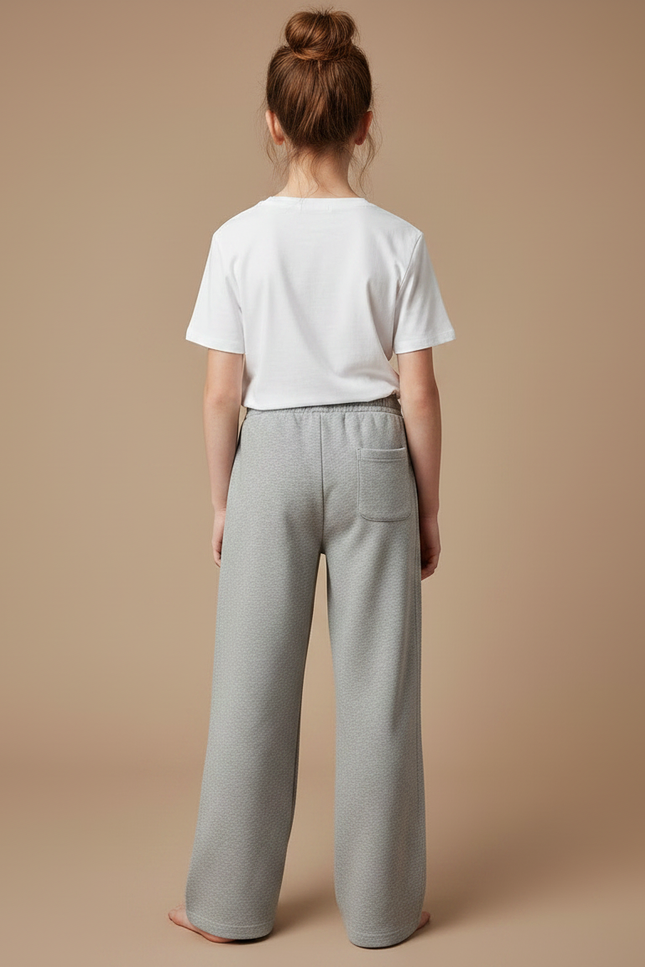 Pantalon Gris Ample Coton Décontracté Fille - Molleton - vue 2
