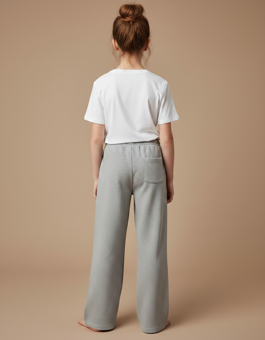 Pantalon Gris Ample Coton Décontracté Fille - Molleton - vue 2
