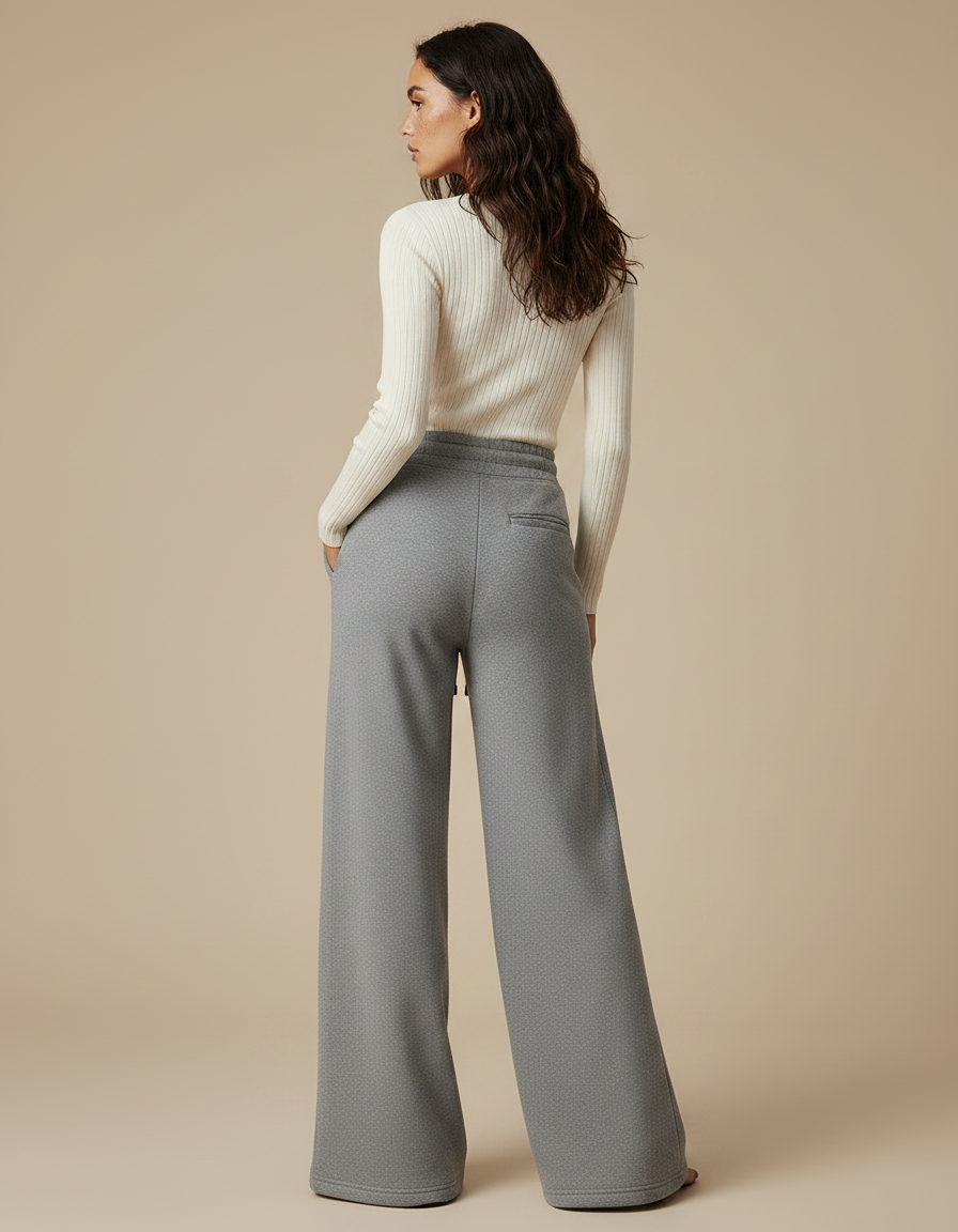 Pantalon Palazzo Gris - Molleton - vue 2