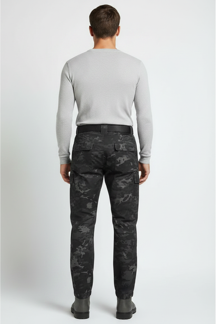 Pantalon Gris Camouflage Tactique Multi-Poches Homme - Toile - vue 2