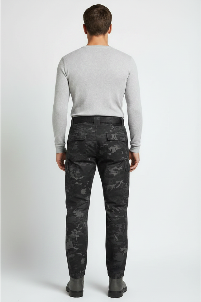 Pantalon Gris Camouflage Tactique Multi-Poches Homme - Toile - vue 2