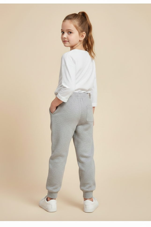 Pantalon Gris Molletonné Ample Confortable Fille - vue 2