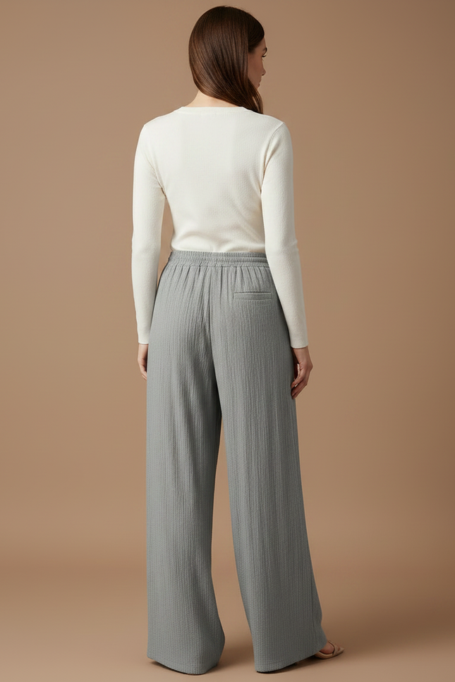 Pantalon Femme En Lin Gris - vue 2