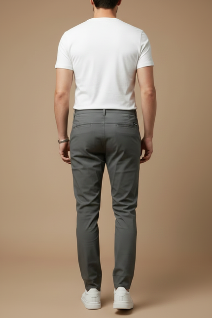 Pantalon Gris Cargo Homme Multi-poches Décontracté Slim - Gabardine - vue 2
