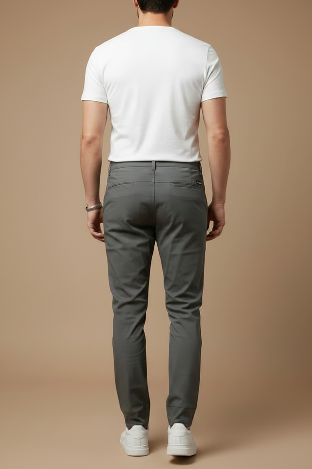 Pantalon Gris Cargo Homme Multi-poches Décontracté Slim - Gabardine - vue 2
