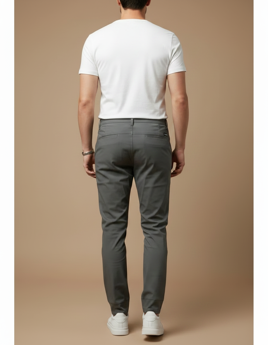 Pantalon Gris Cargo Homme Multi-poches Décontracté Slim - Gabardine - vue 2
