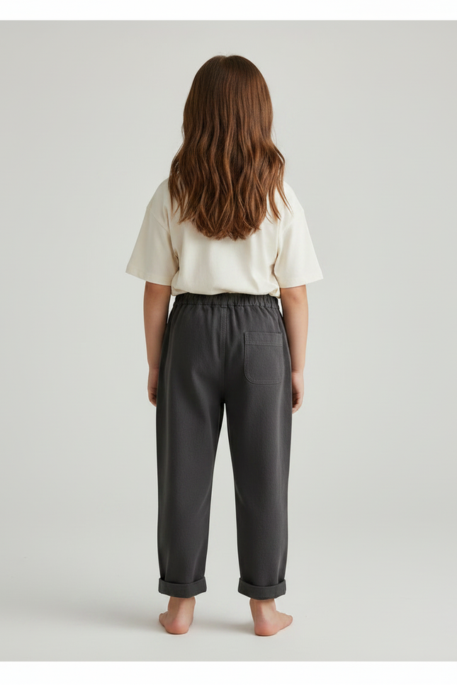 Pantalon Gris Cargo Ample Enfant Coton - Molleton - vue 2