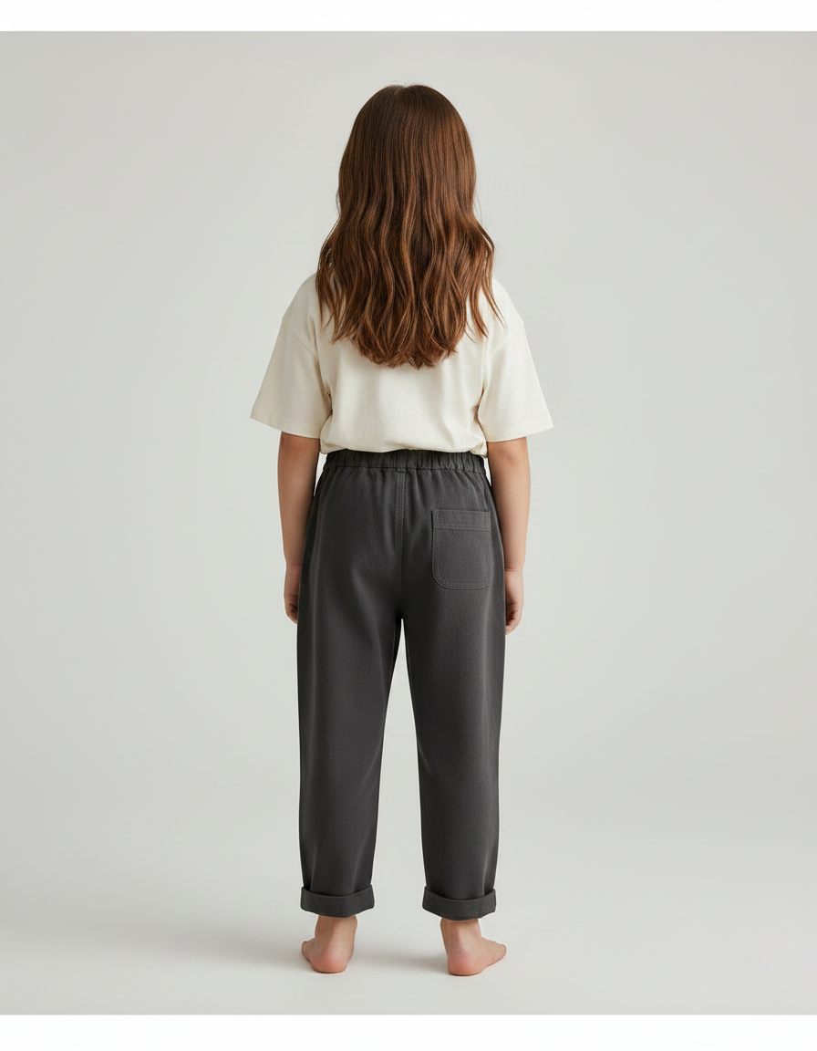 Pantalon Gris Cargo Ample Enfant Coton - Molleton - vue 2
