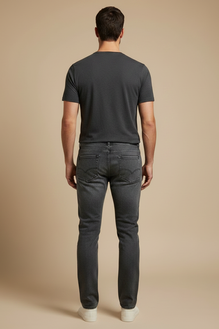 Pantalon Gris Denim Slim Fit Homme Élégant - Jean - vue 2