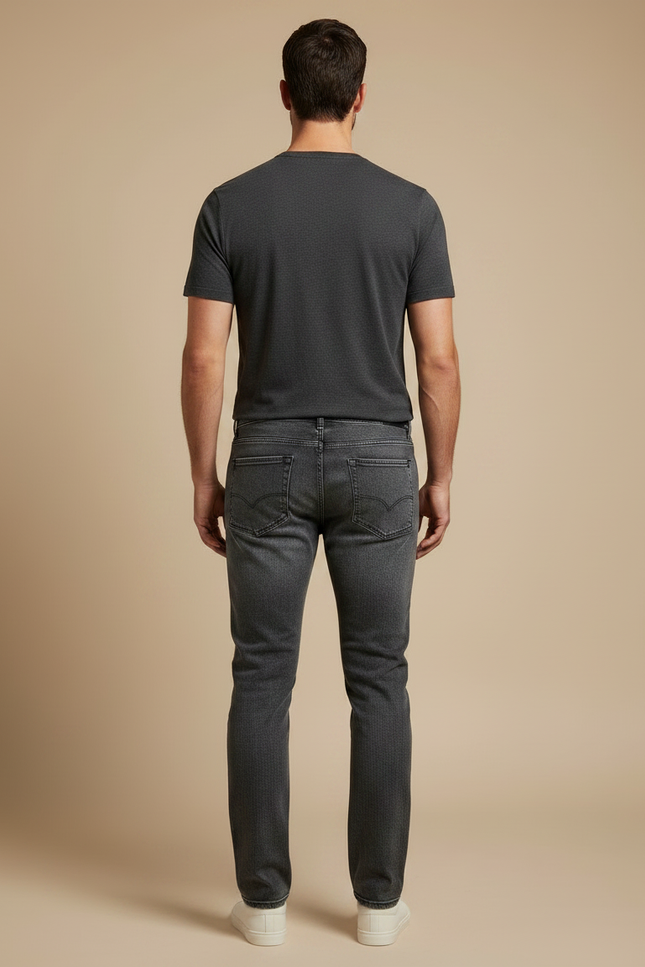 Pantalon Gris Denim Slim Fit Homme Élégant - Jean - vue 2