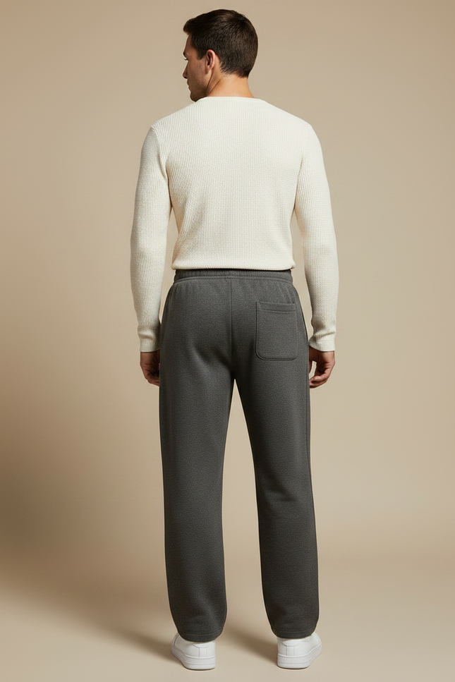 Pantalon Gris Molletonné Ample Confortable Décontracté - vue 2