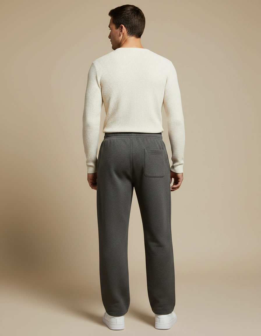 Pantalon Gris Molletonné Ample Confortable Décontracté - vue 2