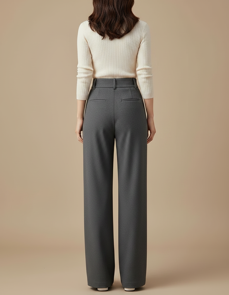 Pantalon Wide Leg Gris - Laine - vue 2