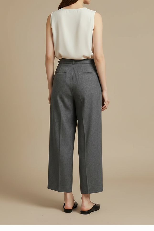 Pantalon 7/8 Femme Gris - Laine - vue 2
