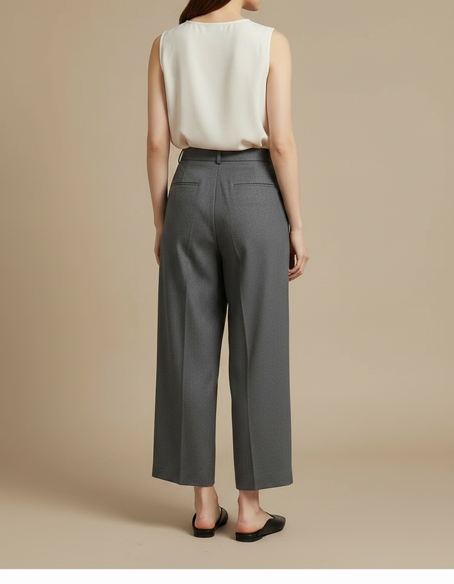 Pantalon 7/8 Femme Gris - Laine - vue 2