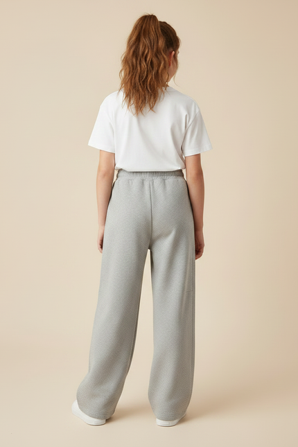 Pantalon Gris Ample Molletonné Décontracté Enfant Fille - vue 2