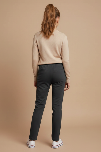 Pantalon Gris Slim Extensible Fille Enfant - Molleton - vue 2
