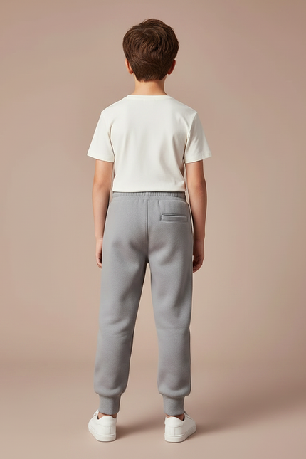 Pantalon Gris Molletonné Enfant Sport Lettres - vue 2
