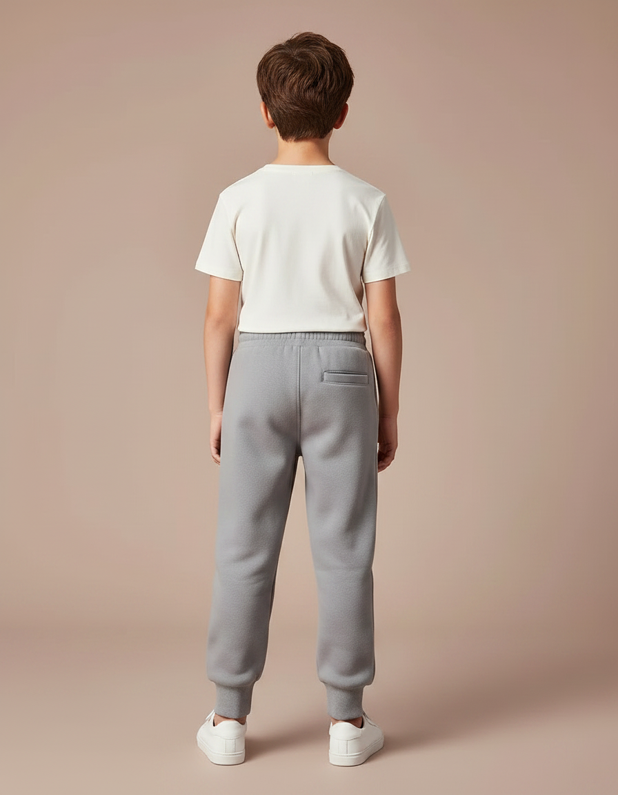 Pantalon Gris Molletonné Enfant Sport Lettres - vue 2