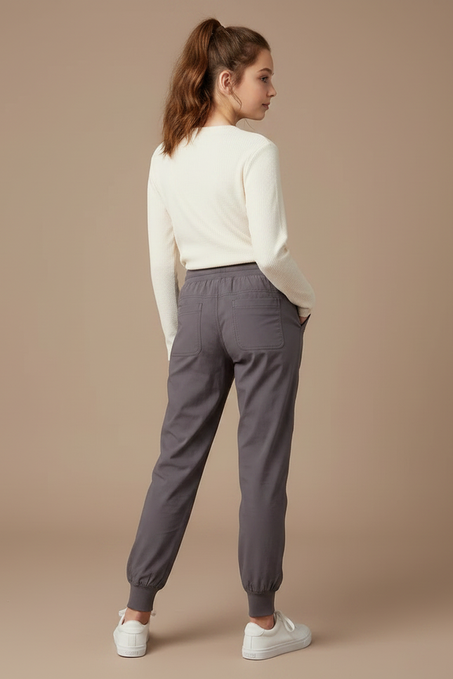 Pantalon Gris Jogger Sport Décontracté Fille - Polyester - vue 2