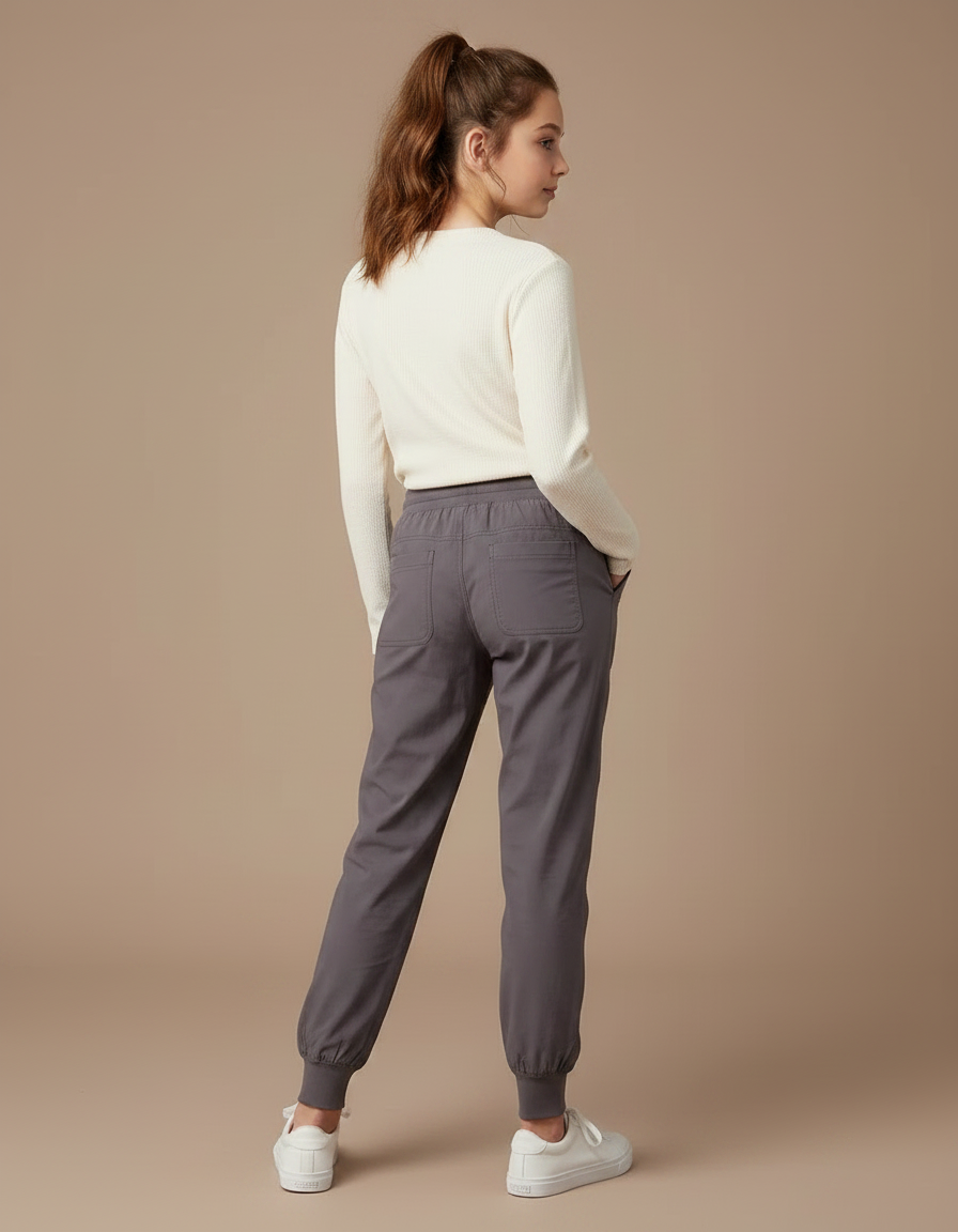 Pantalon Gris Jogger Sport Décontracté Fille - Polyester - vue 2