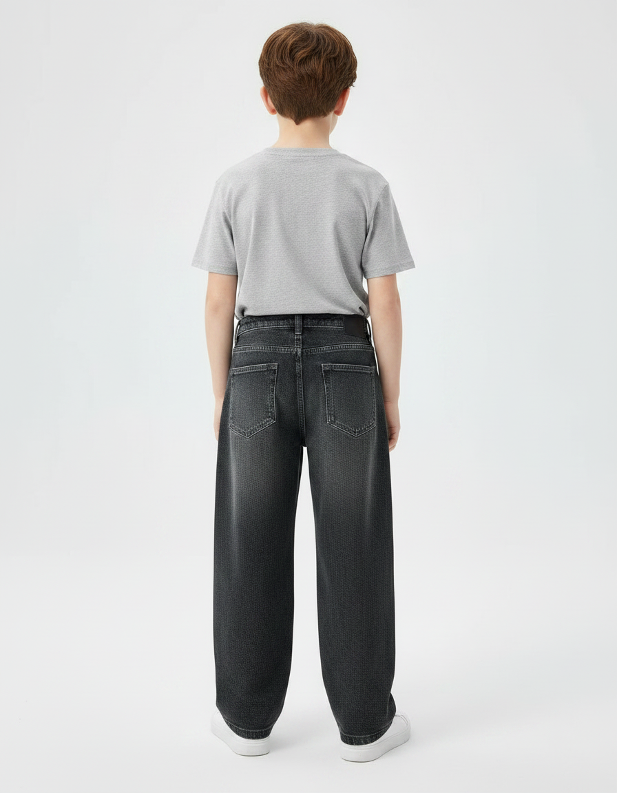 Pantalon Gris Décontracté Ample Enfant Garçon - Jean - vue 2