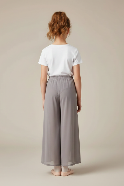 Pantalon Gris Fluide Ample Danse Ballet Fille - Polyester - vue 2