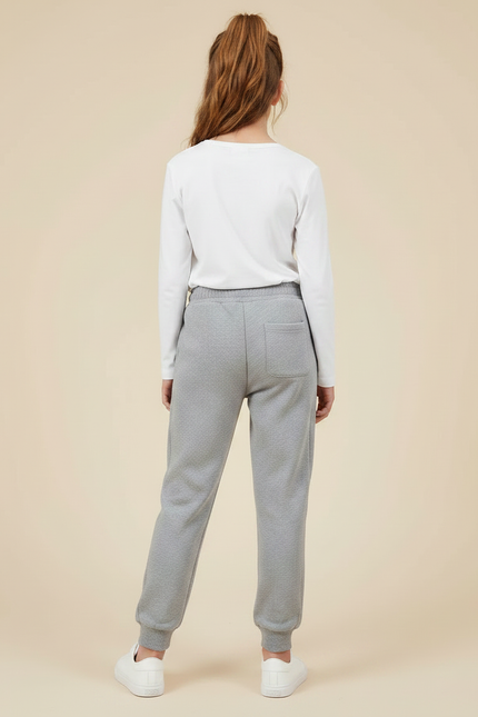 Pantalon Gris Jogging Molletonné Enfant Décontracté - vue 2