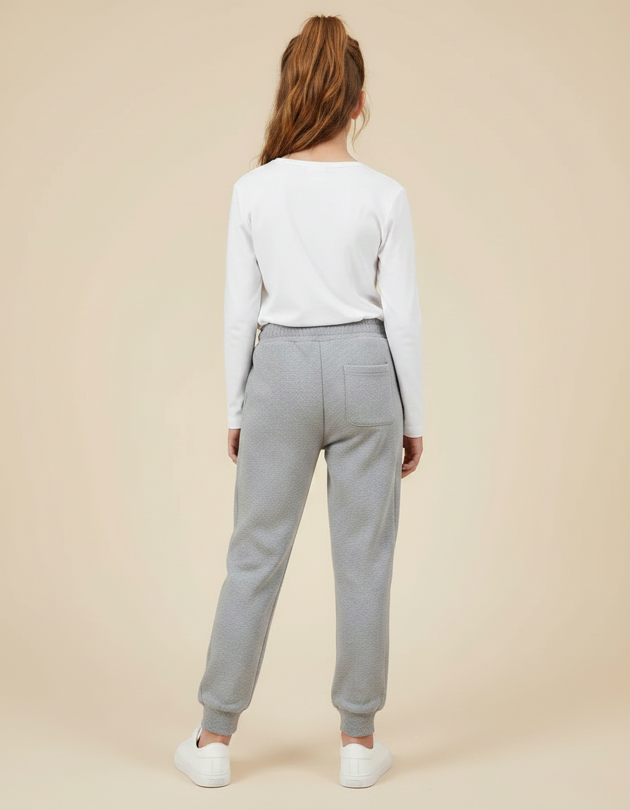 Pantalon Gris Jogging Molletonné Enfant Décontracté - vue 2