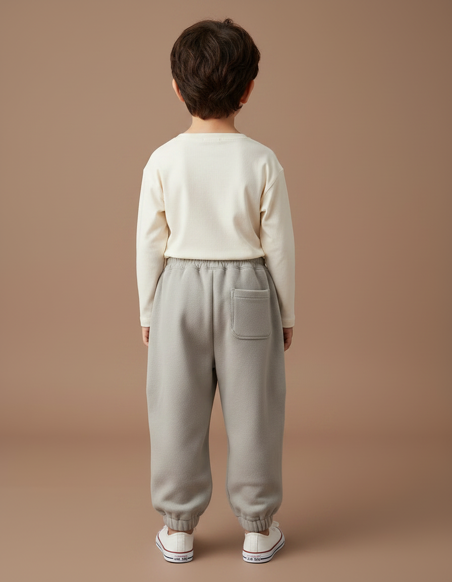Pantalon Gris Molletonné Ample Confortable Garçon - vue 2