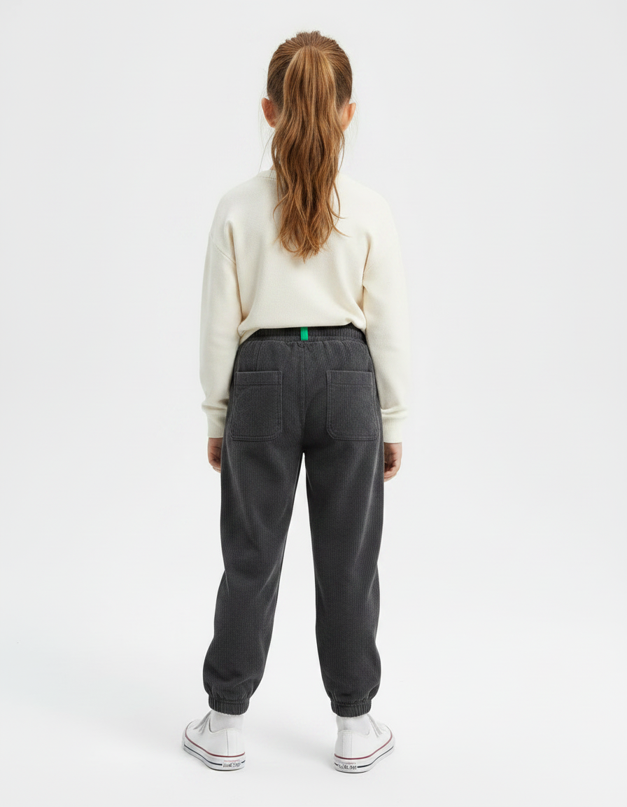 Pantalon Gris Côtelé Ample Enfant Douillet - Cordé - vue 2
