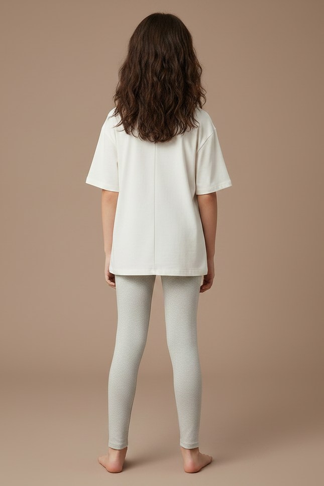Pantalon Gris Extensible Confortable Uni Fille - Molleton - vue 2