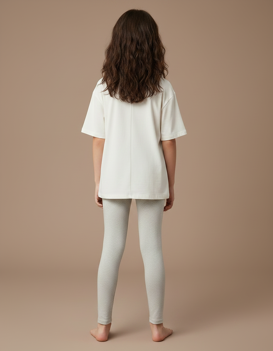Pantalon Gris Extensible Confortable Uni Fille - Molleton - vue 2