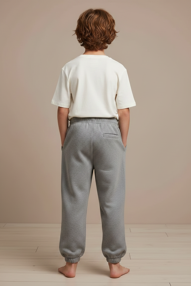 Pantalon Gris Ample Décontracté Enfant Coton Sport - Molleton - vue 2