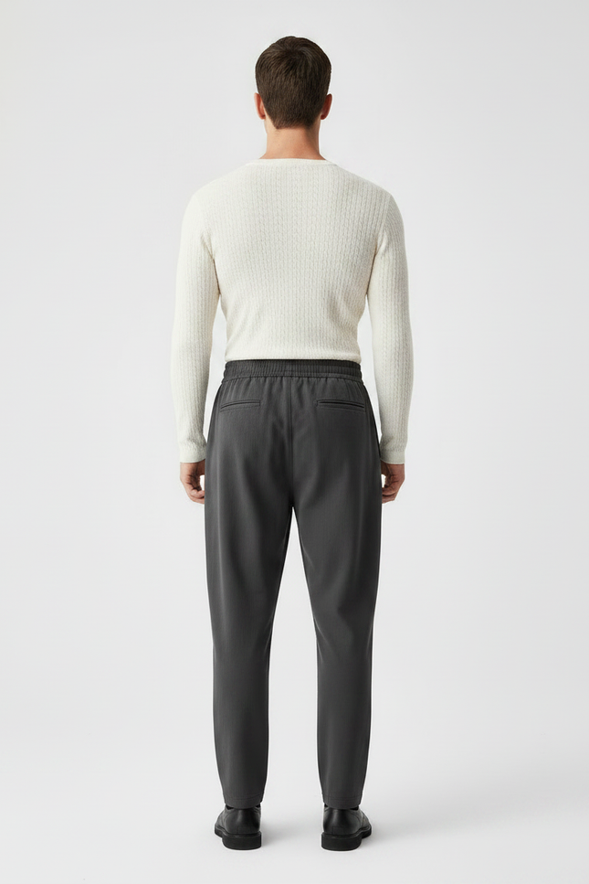 Pantalon Gris Décontracté Droit Fluide Homme - Polyester - vue 2