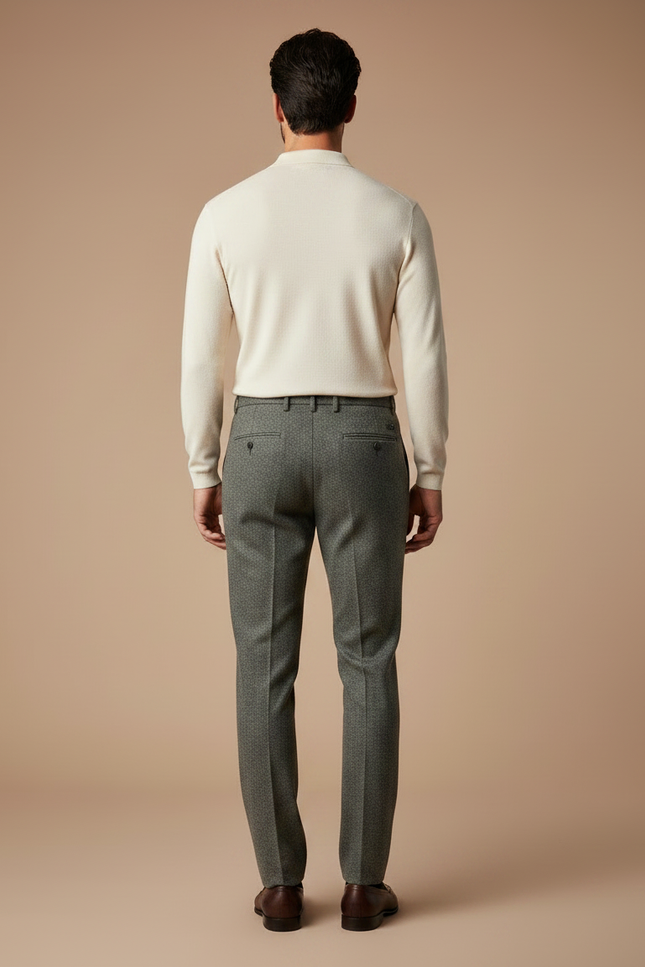 Pantalon Flanelle Gris - Laine - vue 2